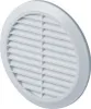 A white, round ventilation grille with horizontal slats. Náhled obrázku produktu