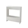 A white modern side table with two shelves against a white background. Anteprima dell’immagine prodotto