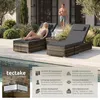 tectake®️ Rattan-Doppelliege mit Tisch aus Polyrattan und Produktbild-Vorschau 2