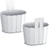 Two white planters are shown against a white background. Produktbild-Vorschau