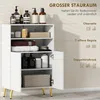 Úzka kúpeľňová skrinka HOMCOM s 2 dvierkami so systémom Náhľad obrázku produktu 5