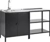 BELIANI Outdoor-Küche Schwarz Stahl 2er Set mit Spüle Produktbild-Vorschau 1