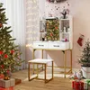 A vanity set decorated for Christmas with a Christmas tree and decorations. Náhľad obrázku produktu