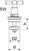 Js Knebel-Oberteil Mit O-Ring     Dn20, 3/4", Poliert Produktbild-Vorschau 2