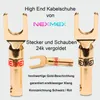 NEXMEX Kabelschuhe vergoldet schraubbar 4x Gabelschuhe für Produktbild-Vorschau 3