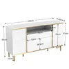 Buffet à 4 portes avec éclairage LED, 1 tiroir, blanc Voir les images du produit 6