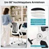 Bürostuhl ergonomisch mit Mesh-Rückenlehne, 90° klappbare Produktbild-Vorschau 11