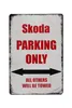 Skoda Parking Only Blechschild 20x30 cm Vintage Produktbild-Vorschau 1