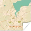 MuchoWow® Poster Flensburg - Karte - Stadtplan - Vintage Produktbild-Vorschau 1