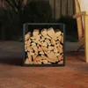 vidaXL Stojan na palivové dřevo černý 40x40x40 cm Ocel Náhled obrázku produktu 3