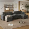 Merax U-Form Ecksofa mit 2 Hockern, USB-, Type-C, Produktbild-Vorschau 4