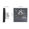 A side view and front view of a digital thermostat with dimensions indicated. Náhled obrázku produktu