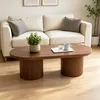 Merax Oval Couchtisch aus MDF, Vintage Design mit Produktbild-Vorschau 6