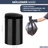 DELUKE® Sensor Mülleimer Küche 30L Schwarz - Automatik Produktbild-Vorschau 3