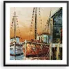 Gerahmtes Poster - Schwarzer Rahmen - Kutter Hafen Öl - Produktbild-Vorschau 1