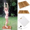 Mobile Gartendusche mit rechteckiger Holz-Plattform - Produktbild-Vorschau 2