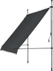 A dark gray awning is extended from a metal frame against a white background. Anteprima dell’immagine prodotto
