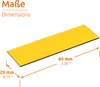 A diagram showing the dimensions of a yellow magnetic strip. Produktbild-Vorschau