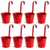 8 Hängetöpfe Rot Kräuter Blumentopf Hängetopf Pflanztopf Produktbild-Vorschau 2