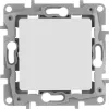 A close-up, front-facing view of a white electrical switch with a gray mounting frame. Anteprima dell’immagine prodotto