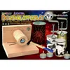 A product display for a DIY lantern making kit, showing the tools, materials, and finished products. Produktbild-Vorschau