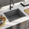 vidaXL Lavello da incasso a mano in acciaio inox nero Anteprima dell’immagine prodotto 2
