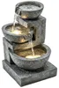 Outsunny Springbrunnen 3-stufig Gartenbrunnen mit LED Produktbild-Vorschau 1