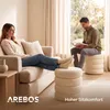 AREBOS Sitzhocker mit Stauraum Bouclé Creme – Gepolsterter Produktbild-Vorschau 6