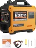 A portable inverter generator and its accessories are displayed on a white background. Produktbild-Vorschau