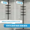 Strex Telescopisch Doucherek Zwart - Verstelbaar 70-275 cm Productafbeelding-voorbeeld 3