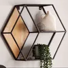 WOHNLING Wandregal 60x52x20 cm Mango Massivholz / Metall Produktbild-Vorschau 1