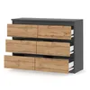 STIV Möbel | Kleiderschrank & Kommode Grau Matt/Eiche Wotan Produktbild-Vorschau 6