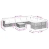 10-tlg. Garten-Sofagarnitur mit Kissen Grau Poly Rattan Produktbild-Vorschau 8