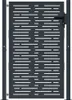 A dark grey metal garden gate with a perforated design, shown in front view against a white background. Produktbild-Vorschau