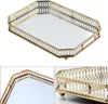 Plateau décoratif métal verre vintage miroir plateau miroir Voir les images du produit 5