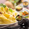 A collage of mashed potatoes and other potato dishes, with a blender attachment in the foreground. Produktbild-Vorschau