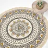 HOMESCAPES Kulatý boho koberec černobílý a zlatý s třásněmi Náhled obrázku produktu 2