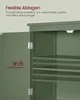 Interior view of a green cabinet showing adjustable shelves. Produktbild-Vorschau