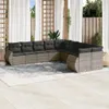 Design 11-tlg. Garten-Sofagarnitur mit Kissen Grau Poly Produktbild-Vorschau 1