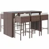 7-tlg. Gartenbar-Set mit Kissen Braun Poly Rattan Produktbild-Vorschau 1