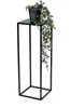 A black metal plant stand with a potted plant on top. Anteprima dell’immagine prodotto