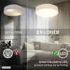Briloner Plafonnier LED abat-jour en tissu Ø38x10,5 cm rond Voir les images du produit 3