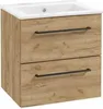 A bathroom cabinet with a sink and two drawers, presented against a white background. Podgląd zdjęcia produktu