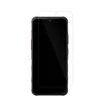 A clear, professional studio shot of a smartphone screen protector placed over a smartphone. Produktbild-Vorschau