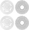 A product image showing two white plastic mop plates and two gray microfiber mop pads, arranged in a two-by-two grid against a white background. Produktbild-Vorschau