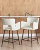 BELIANI Zestaw 2 krzeseł barowych białe welurowe z Podgląd zdjęcia produktu 2