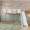 Kinderhochbett mit Rutsche, abnehmbarem Regal, sicherer Produktbild-Vorschau 3