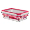 A rectangular glass food container with a red lid and clips, presented on a white background. Anteprima dell’immagine prodotto