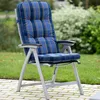 Herlag Hochlehnerauflage Tilly 123x50x9cm Blau-Kariert Produktbild-Vorschau 2