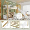 A child's bedroom featuring a loft bed with a slide and play area underneath. Produktbild-Vorschau